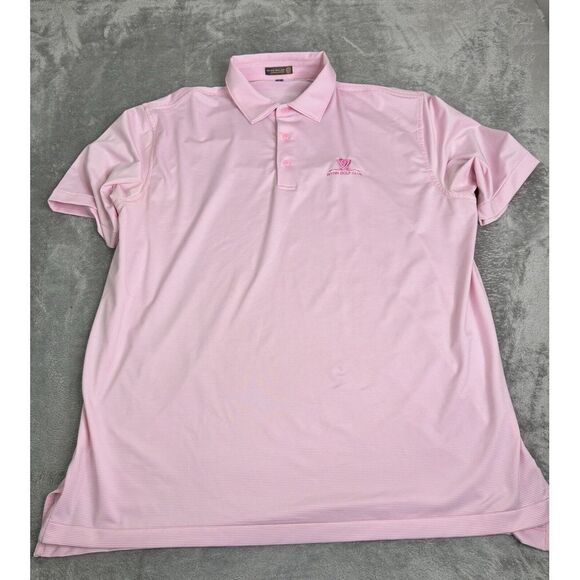 Peter Millar Summer Comfort Short Sleeve Golf Polo Shirt Men's Size XL Pink - Picture 1 of 11